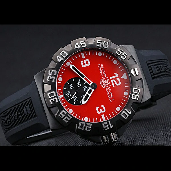 Tag Heuer Formula One Grande Date Red Dial Rubber Bracelet new60173