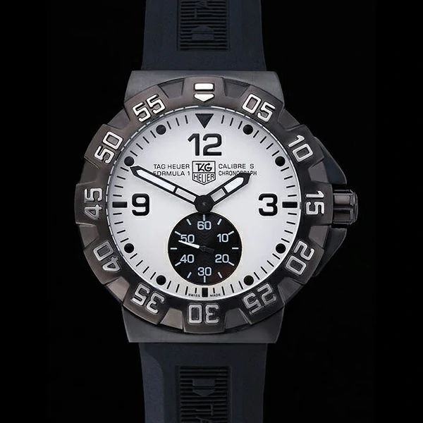 Tag Heuer Formula One Grande Date White Dial Rubber Bracelet new60172