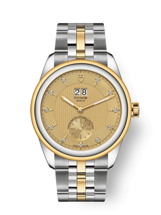 Tudor Replica Watch Glamour Double Date, Stainless Steel and 18k Yellow Gold with Diamond-set, 42mm, M57103-0006